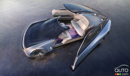 Le concept Model L100 de Lincoln, de haut, portes ouvertes